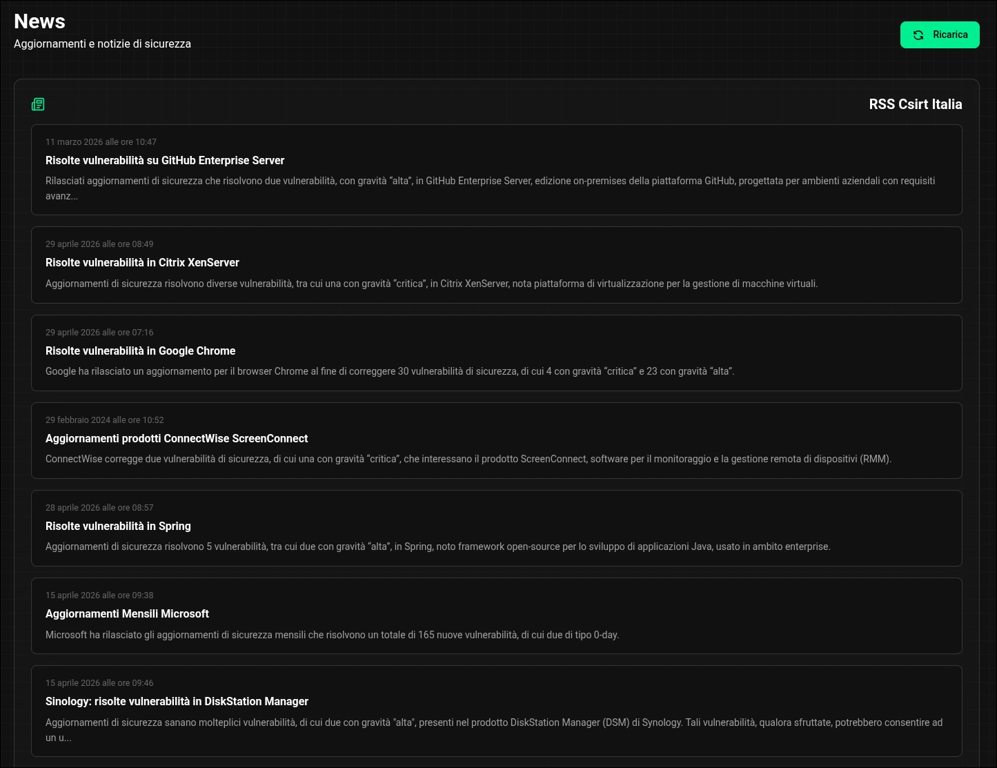 Intelligence Feed Preview